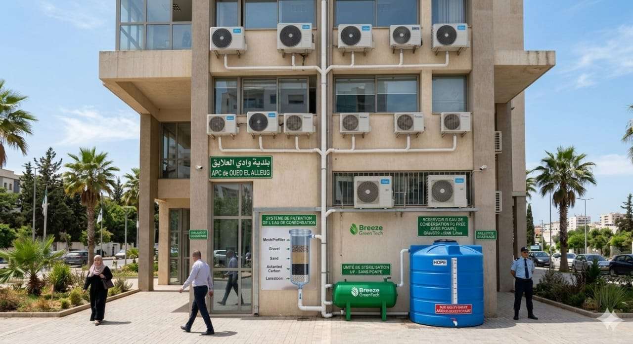 Système H150 installée sur une unité de climatisation